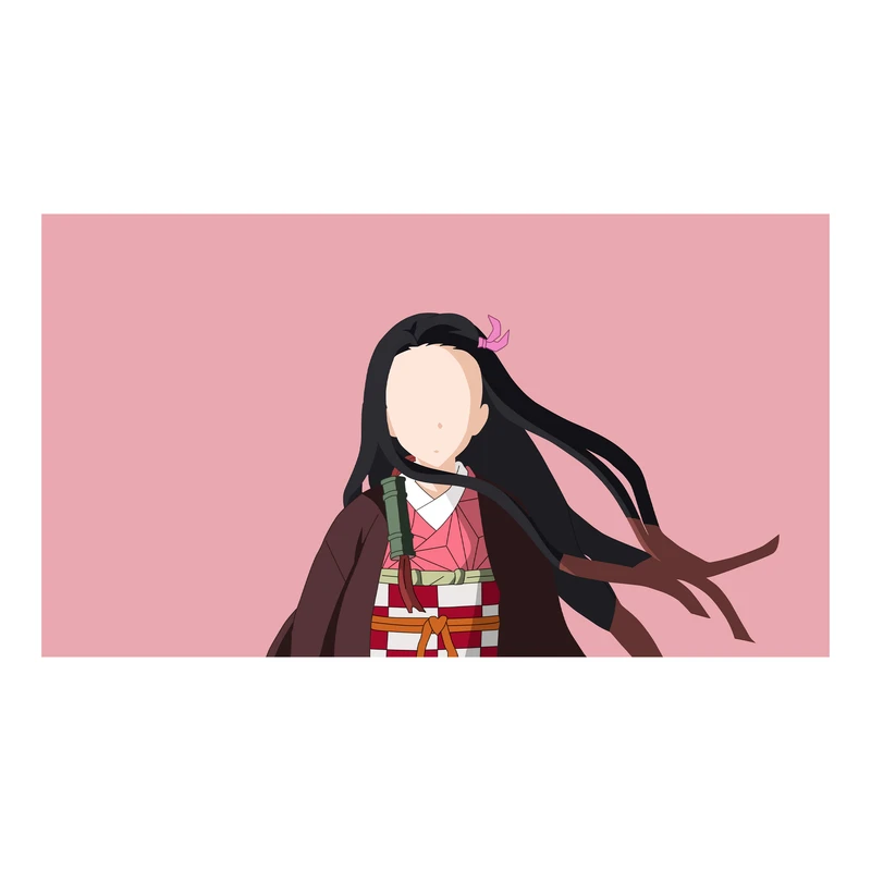 استیکر لپ تاپ و موبایل مدل انیمه طرح شیطان کش نزوکو کامادو demon slayer nezuko kamado کد 233