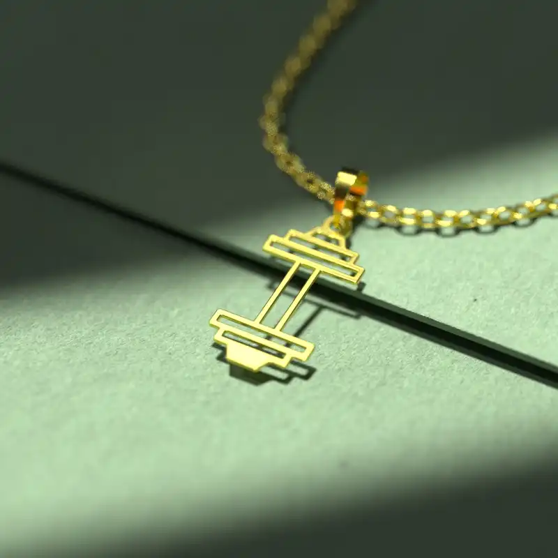 گردنبند طلا 18 عیار زنانه مدوپد مدل دمبل کد D3-1-1227