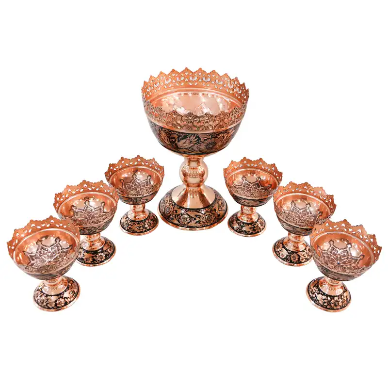 ست 7 تکه هفت سین مسی مدل الماس تراش کد 3014half