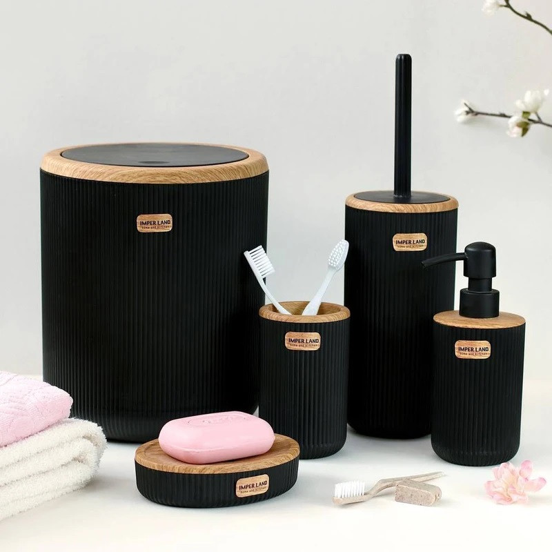 ست سرویس بهداشتی 5 پارچه امپرلند مدل کریز طرح چوب کد TP9356