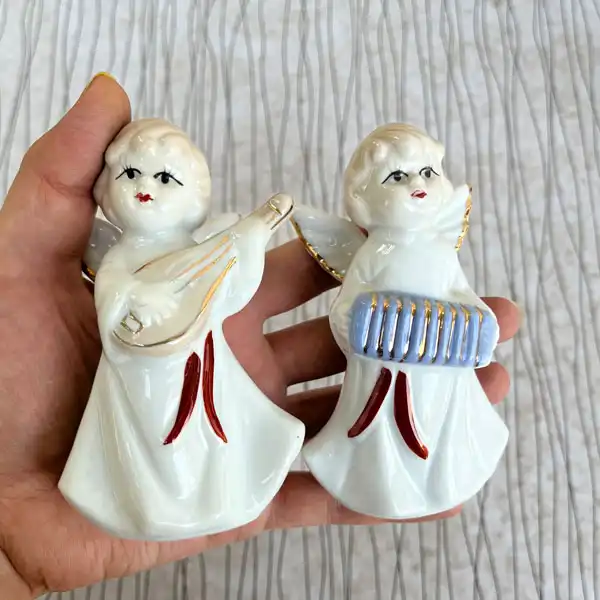 مجسمه مدل فرشته نوازنده مجموعه 2 عددی