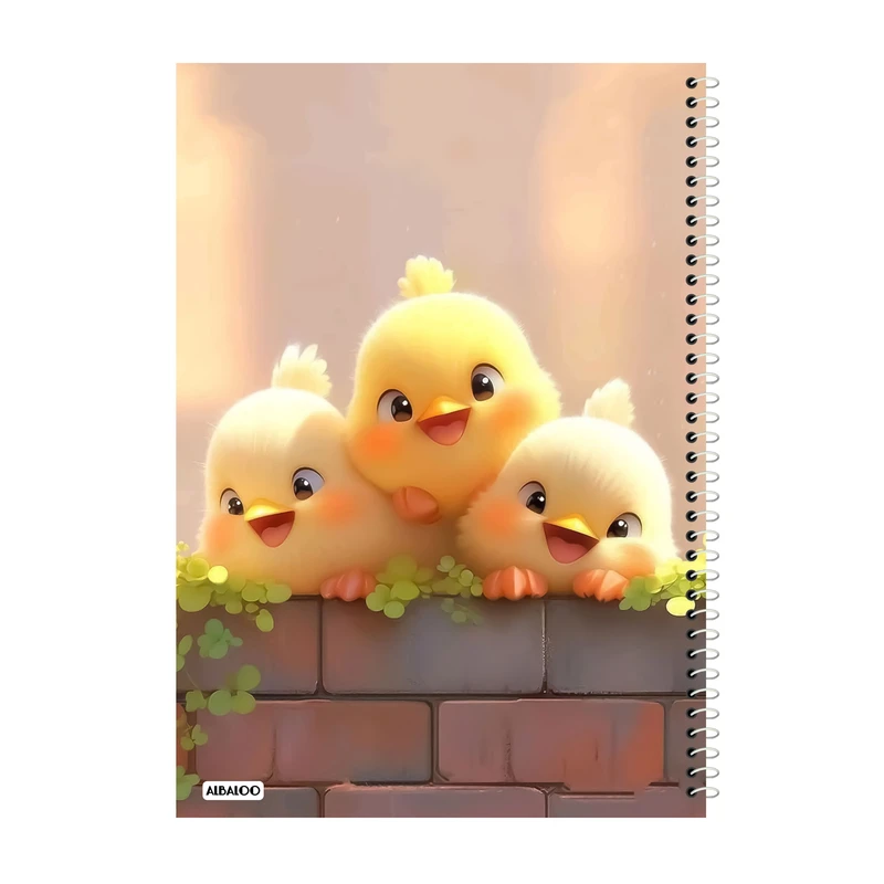  دفتر مشق 50 برگ آلبالو طرح جوجه کیوت کد 2385 