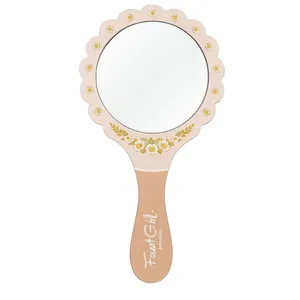 آینه آرایشی مدل دسته دار طرح دختر جنگل کد 1