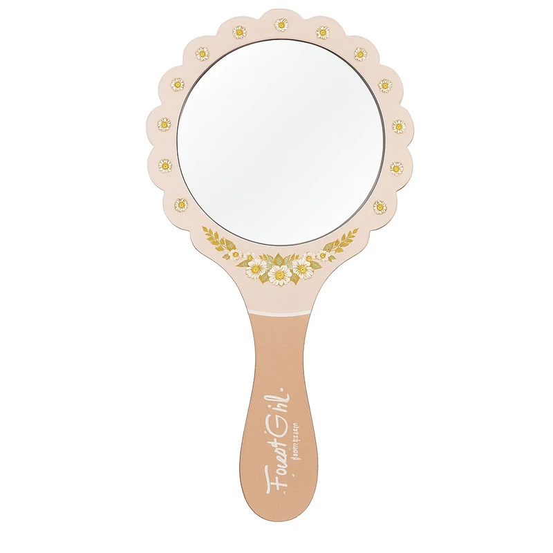 آینه آرایشی مدل دسته دار طرح دختر جنگل کد 1