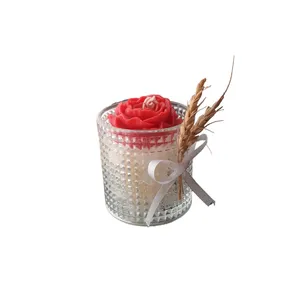 شمع لیوانی بدون‌بو مدل آلاله زمان اتمام 24 ساعت