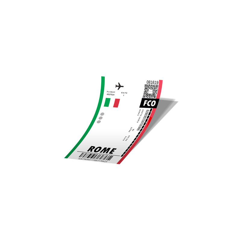 قیمت و خرید استیکر لپ تاپ لولو طرح Rome Boarding Pass کد 794