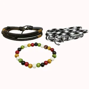 دستبند مردانه مدل T-8135 مجموعه 3 عددی