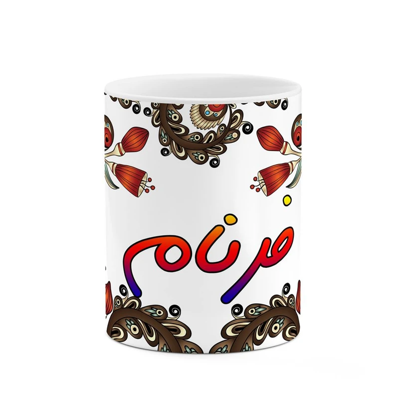 ماگ کاکتی مدل اسم فرنام طرح سنتی گل و بته کد mgh46387