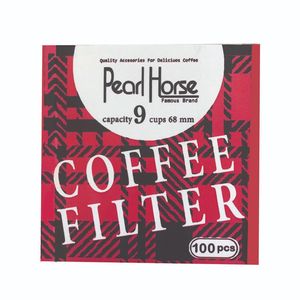 فیلتر قهوه مدل پرل هورس  دایره ای 9 cup بسته 100 عددی 