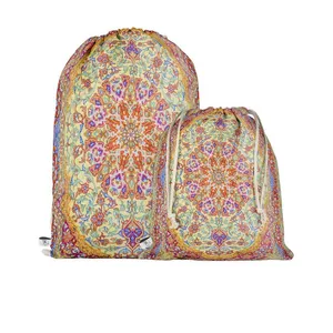 نظم دهنده سفری مدوپد طرح قالیچه ترنجی طره‌دار مدل C-Ghom159 بسته 2 عددی