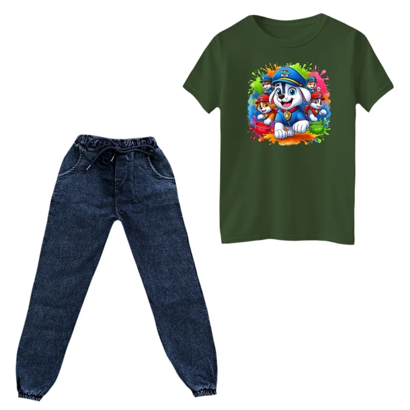 ست تی‌شرت و شلوار پسرانه مدل سگ های نگهبان