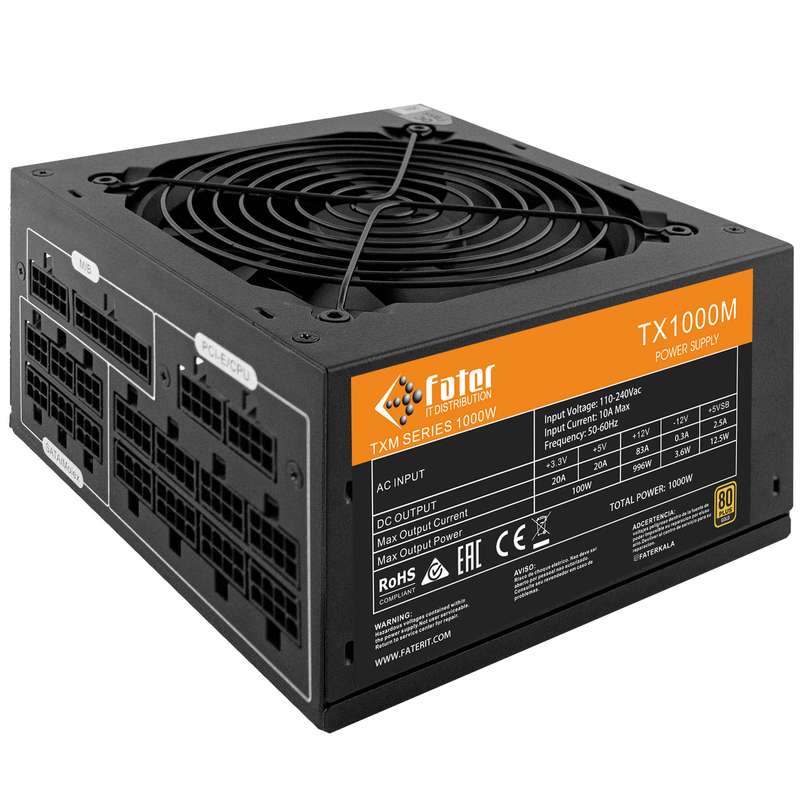 منبع تغذیه کامپیوتر فاطر مدل TX1000M منبع تغذیه کامپیوتر فاطر مدل TX1000M