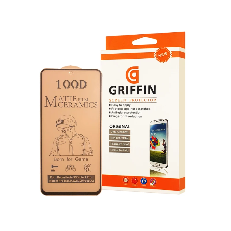 محافظ صفحه نمایش سرامیکی مات گریفین مدل FLCRM GN mo مناسب برای گوشی موبایل شیائومی Redmi Note 9 Pro