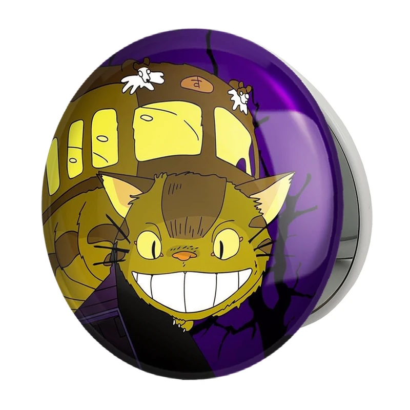 آینه جیبی خندالو طرح گربه اتوبوسی انیمه توتورو Totoro مدل تاشو کد 12820 