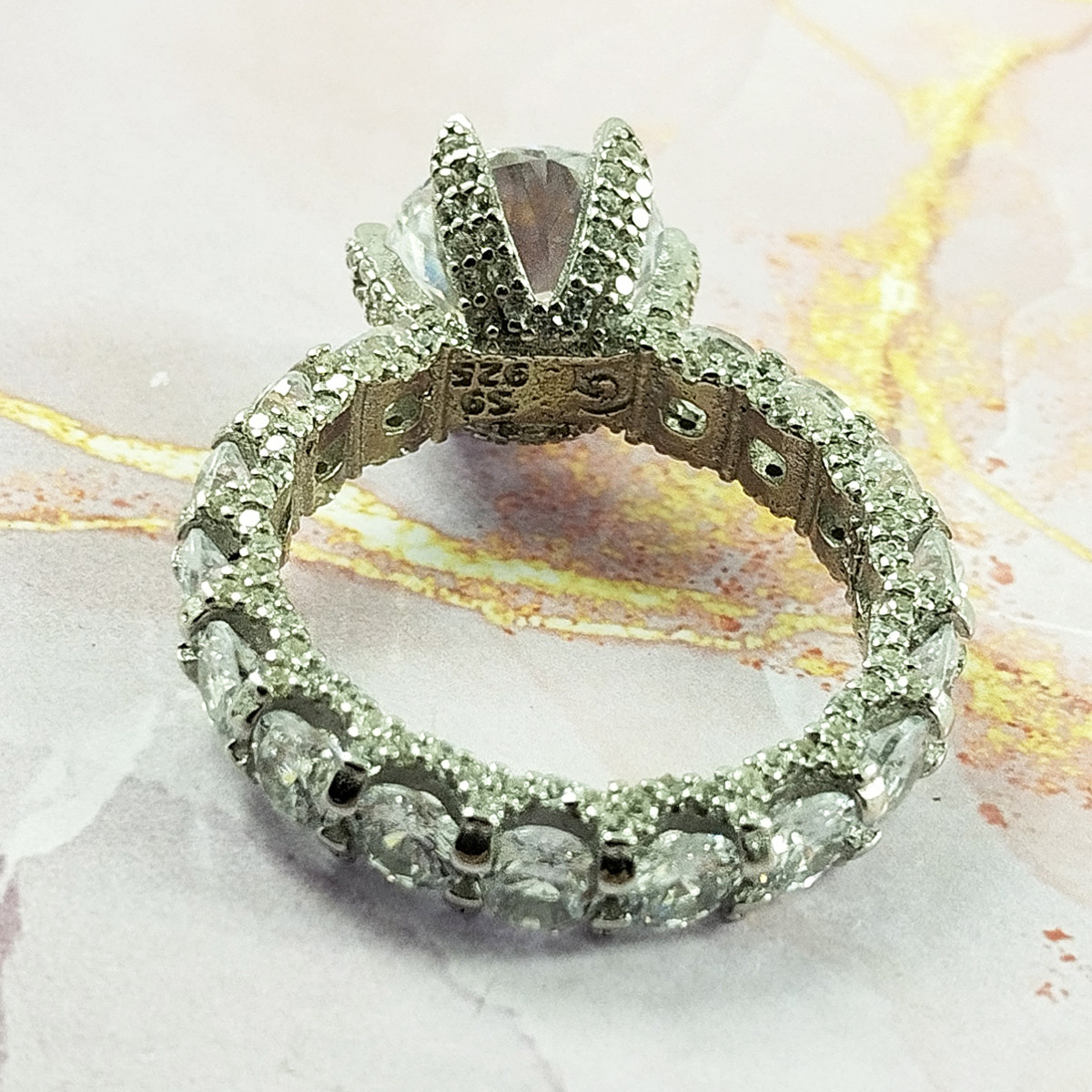 انگشتر نقره زنانه سلین کالا مدل برلیان تک تاش کد 162