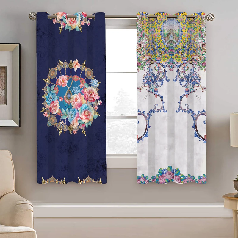 پرده نیروانا طرح سنتی  مدل هازان کد 4746   سایز 140×200 سانتی متر