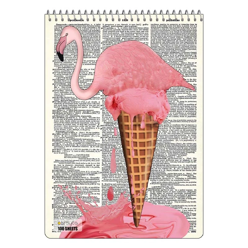 دفتر شطرنجی 100 برگ کارنیکا طرح روزنامه وینتج حیوانات Vintage Newspaper Animals کد 27030