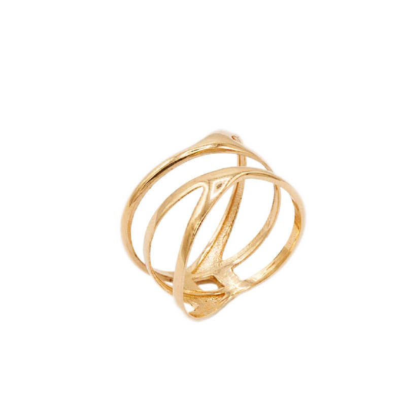 انگشتر طلا 18 عیار زنانه الی گالری مدل دو طرفه