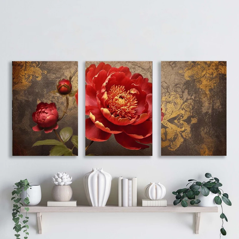 تابلو شاسی آتریسا مدل گل مدرن ATA080 مجموعه سه عددی