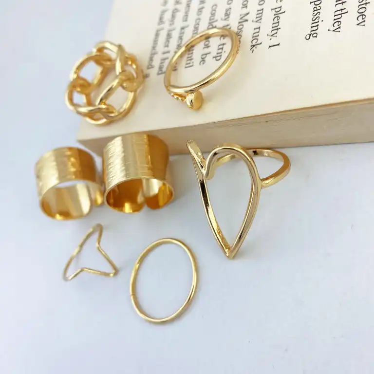 انگشتر زنانه مدل قلب کد R4175 مجموعه 7 عددی