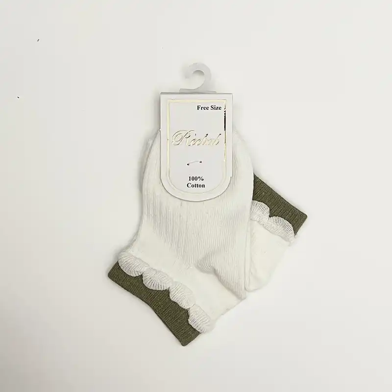 جوراب بچگانه مدل لبه چین چین بسته دو عددی