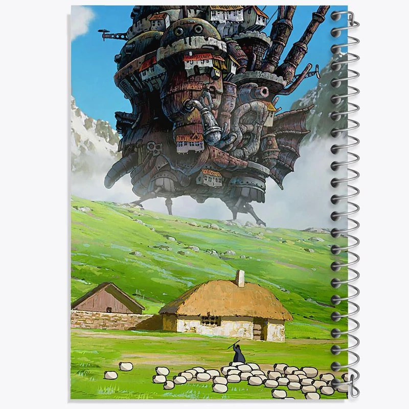 دفتر ژورنال نویسی 50 برگ خندالو مدل نقطه ای طرح خانه سوفی و قلعه هاول انیمه قلعه متحرک هاول کد 12895
