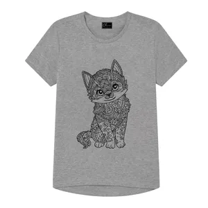 تی شرت دخترانه مدل CUTE  کد J25 رنگ طوسی