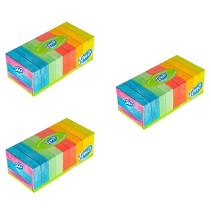 دستمال کاغذی 150 برگ تنو مدل رنگین کمان بسته 3 عددی