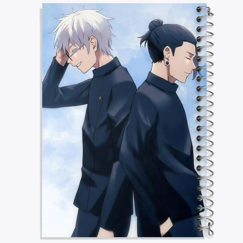 دفتر مشق 50 برگ خندالو مدل گتو و گوجو ساتورو انیمه جوجوتسو کایزن Jujutsu Kaisen کد 30172