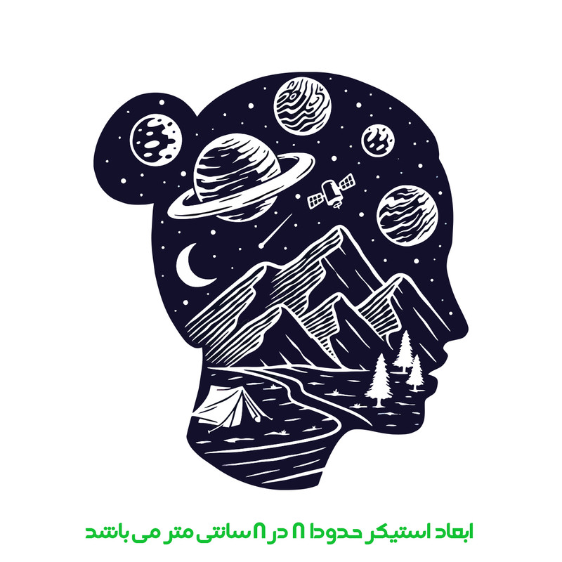 برچسب لپ تاپ پویا مارکت طرح خیال کد 3494
