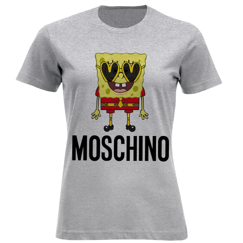 تی شرت آستین کوتاه زنانه مدل باب اسفنجی F1518