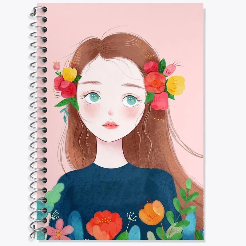 دفتر زبان 50 برگ خندالو مدل سه خط طرح دخترانه کد 25621