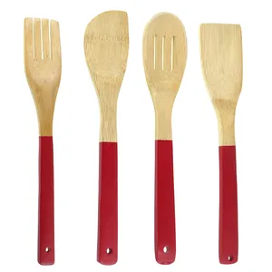 سرویس کفگیر 4 پارچه مدل چوبی رنگی کد K60