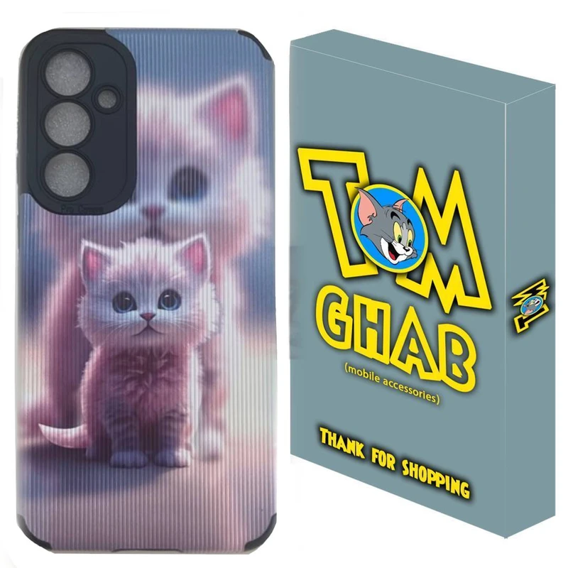 کاور قاب تام مدل کبریتی طرح گربه به همراه بند آویز مناسب برای گوشی موبایل سامسونگ Galaxy S23 FE