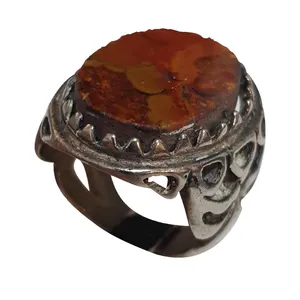 انگشتر نقره مردانه مدل عقیق سلیمانی نطفه دار کد ASN218240