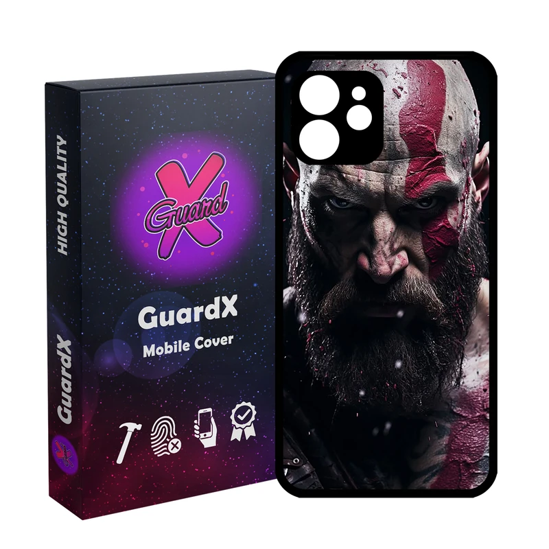 کاور گارد ایکس طرح God of War مدل Glass10737 مناسب برای گوشی موبایل اپل iPhone 12
