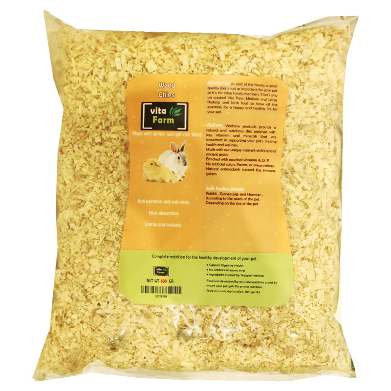 پوشال بستر جوندگان ویتافارم مدل Wood Chips  وزن 600 گرم