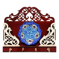 جا کلیدی مینا کاری مسی صنایع دستی فاخر مدل دیوار کوب کد Keyholder20p18