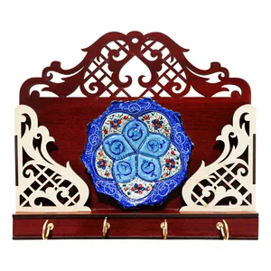 جا کلیدی مینا کاری مسی صنایع دستی فاخر مدل دیوار کوب کد Keyholder20p18