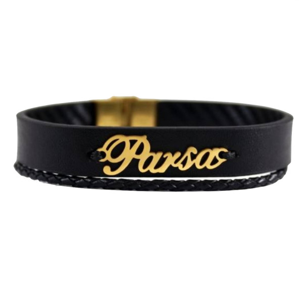 دستبند طلا 18 عیار مردانه مدل پارسا P42