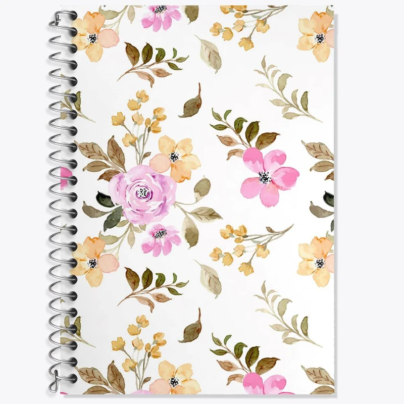 دفتر زبان 50 برگ خندالو مدل سه خط طرح گل گلی کد 28997