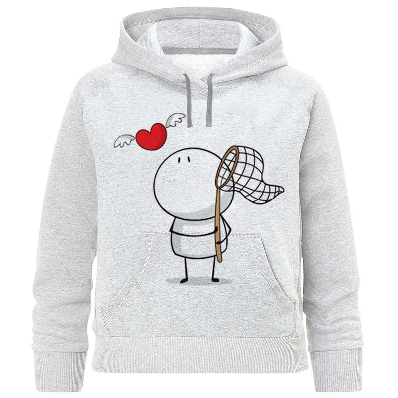 هودی دخترانه مدل آدمک و قلب پرنده F996