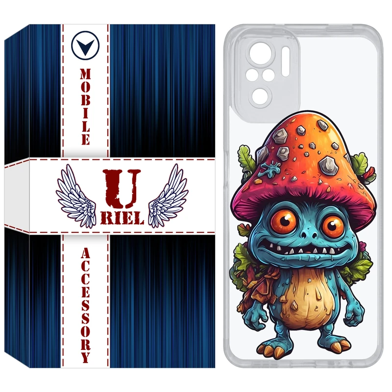 کاور یوریل مدل Clear کد 47 طرح قارچ مناسب برای گوشی موبایل شیائومی Redmi Note 10 4G / Note 10S / Poco M5s