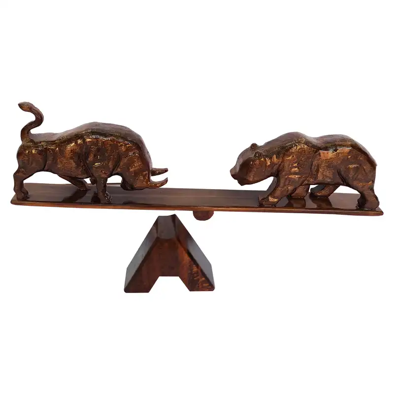 مجسمه چوبی طرح گاو و خرس مدل SR844