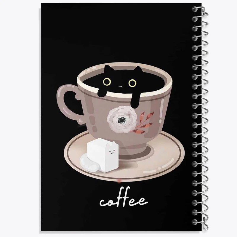 دفتر ژورنال نویسی 50 برگ خندالو مدل نقطه ای طرح کافی شاپ قهوه کد 27514