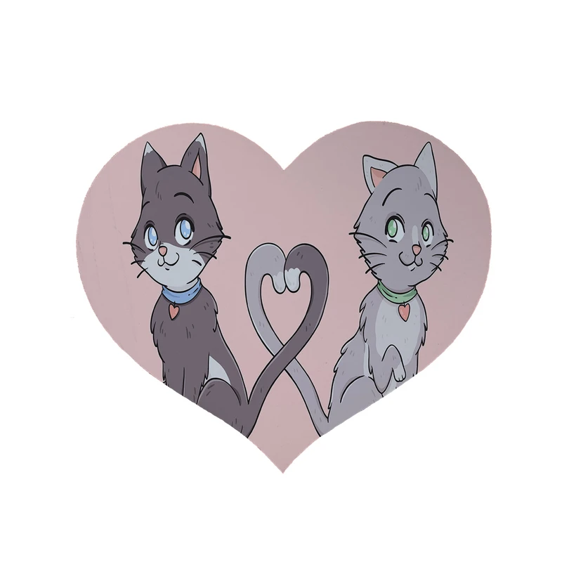 پادری مدل قلب طرح گربه کد 8440 سایز 90 × 90 سانتی متر