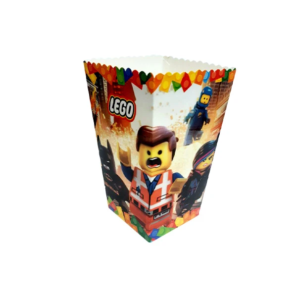 ظرف پاپ کورن یکبار مصرف مدل لگو کد LegoP1 مجموعه 10 عددی