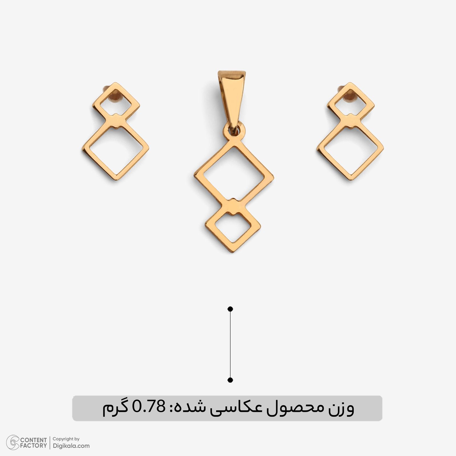 نیم ست طلا 18 عیار زنانه سایا گلد مدل 2 لوزی ns18 -  - 6