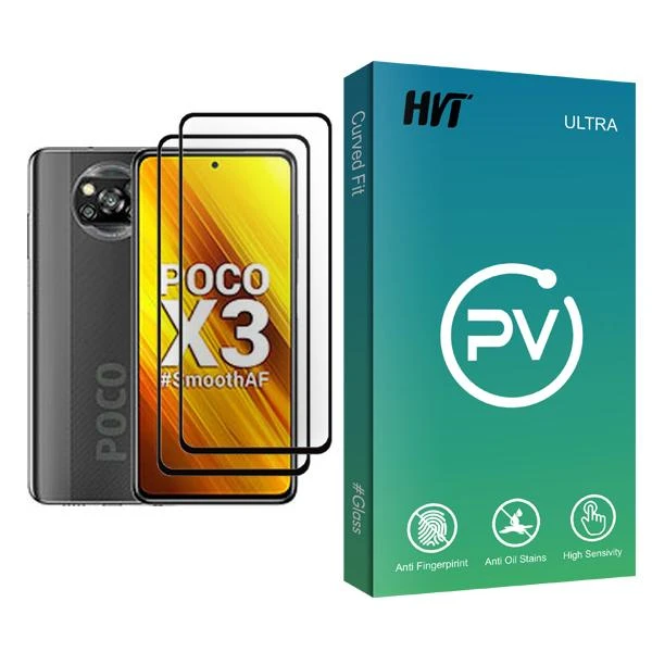 محافظ صفحه نمایش اچ وی تی مدل PV Glass MIX002 مناسب برای گوشی موبایل شیائومی Poco X3 بسته دو عددی