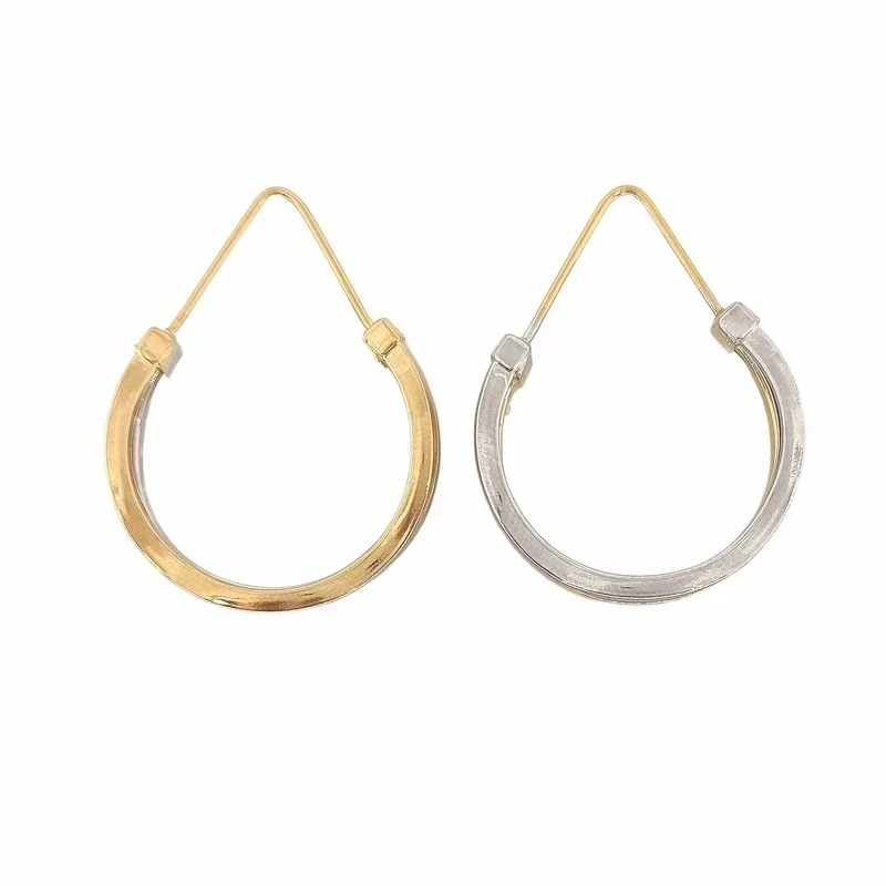 گوشواره حلقه‌ای طلا 18 عیار زنانه طلای علیمحمدی مدل دوبل کد PP11